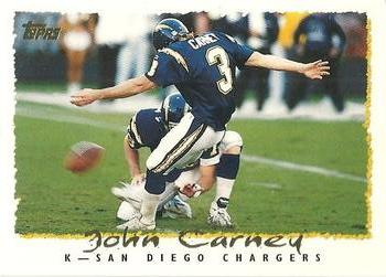 John Carney San Diego Chargers 1995 Topps NFL #61